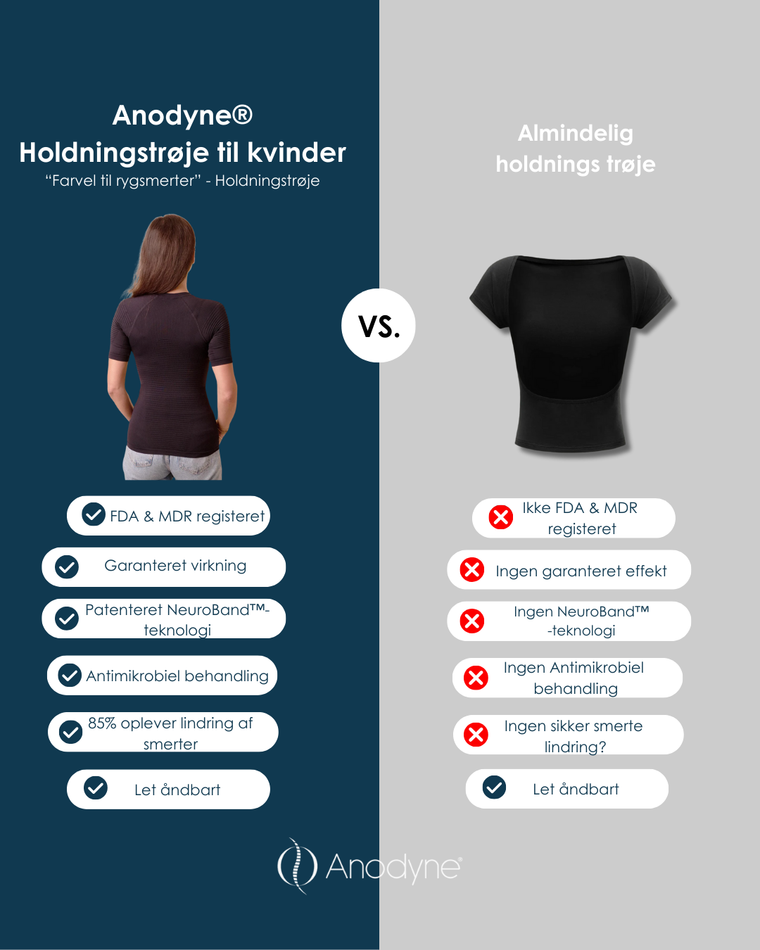 Anodyne® Holdningstrøje til kvinder