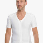 men's posture shirt i hvid med lynlås